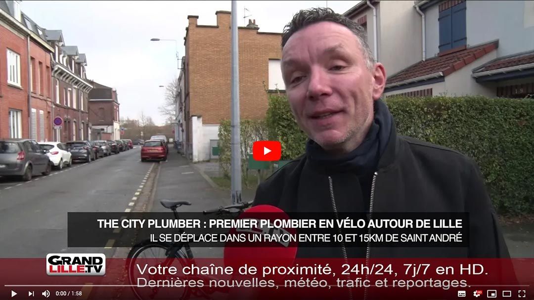 Plombier à vélo sur grand lille tv